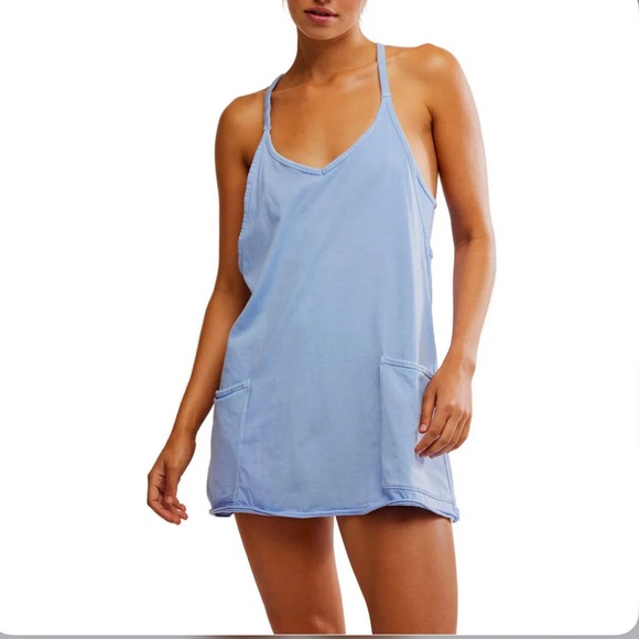 free people movement Dresses & Skirts - Free People Movement Hot Shot Mini Dress, blue